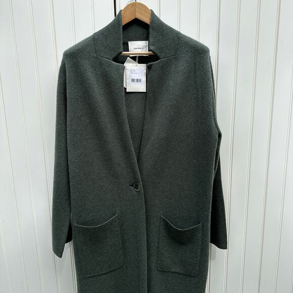 Lisa Yang The Amie Cashmere Coat Jacket Sweater Cardigan Sz 1 S-M Olive Coatigan - Picture 6 of 16